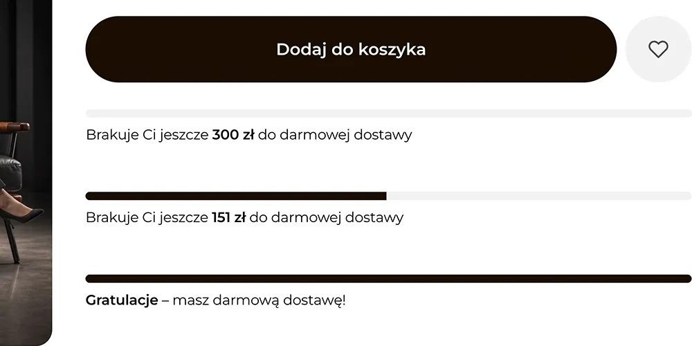 Pasek postępu darmowej dostawy