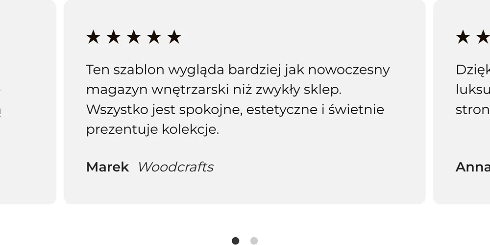Slider opinii własnych