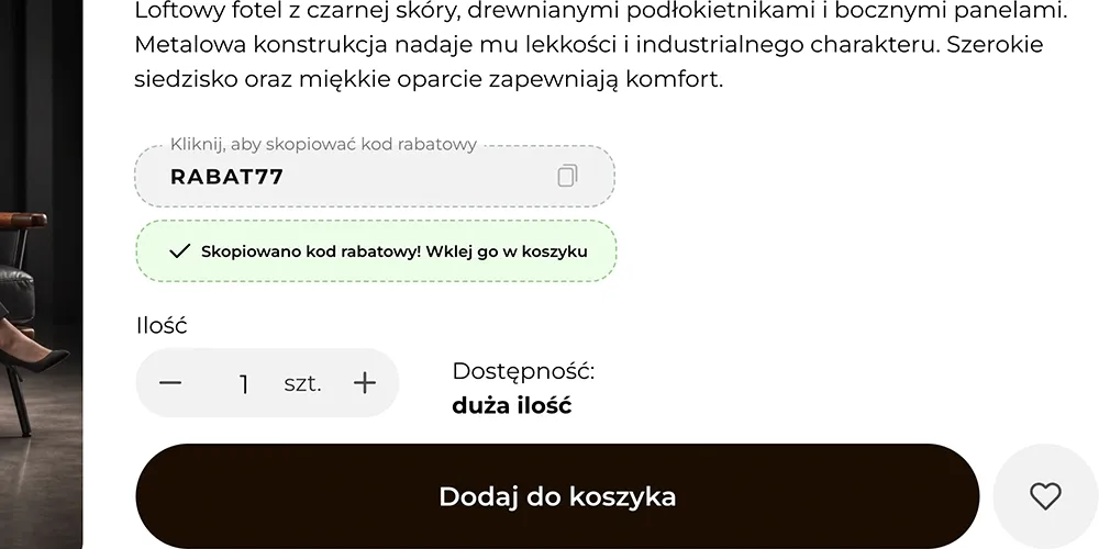 Skopiuj rabat na karcie produktu