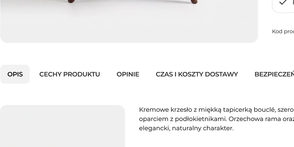 Zakładki na karcie produktu