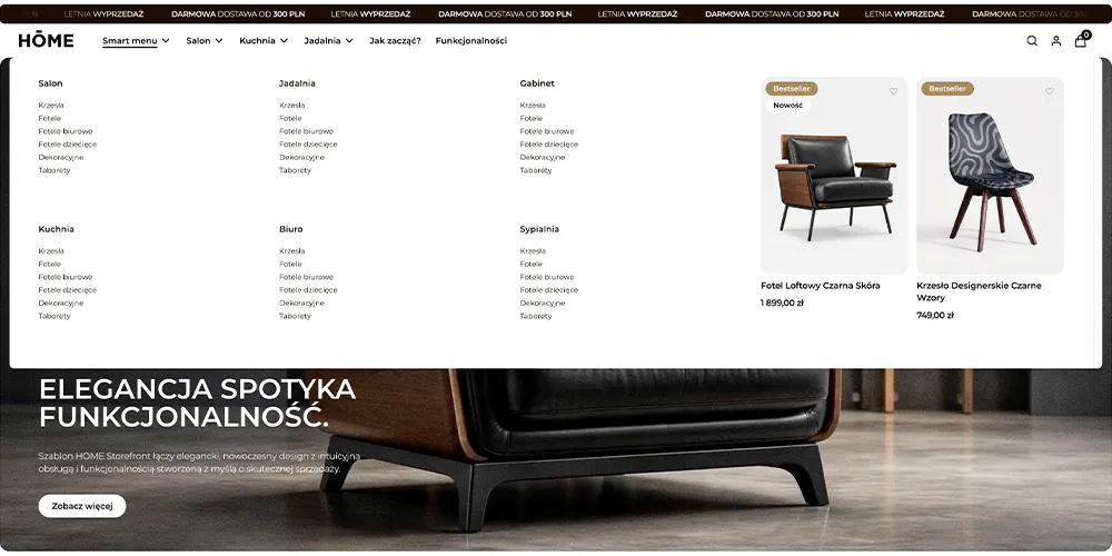 Smart Menu – kurtynowe i rozwijane